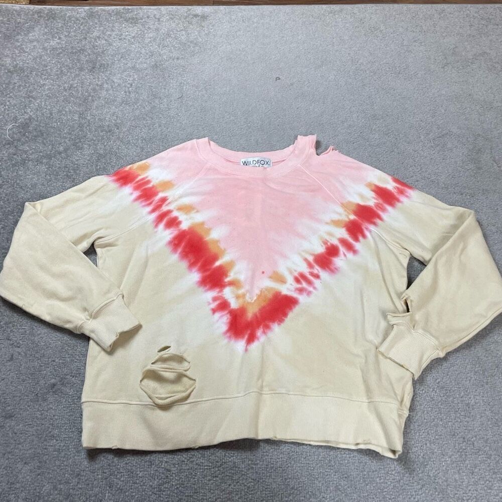 Brand New Wildfox Women’s XS Tie Dye Pullover Sweater Crewneck Pink